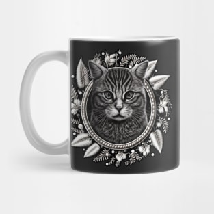 Cute Black and white Tabby cat Mug